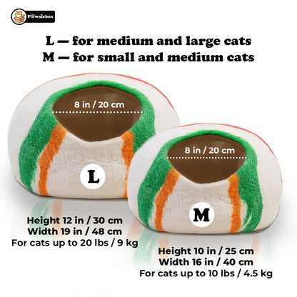 PawsieBox "Nimbus" Wool Felt Cat Cave