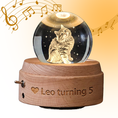 Pawsiebox "Aria" Personalized 3D Laser Engraved Crystal Ball