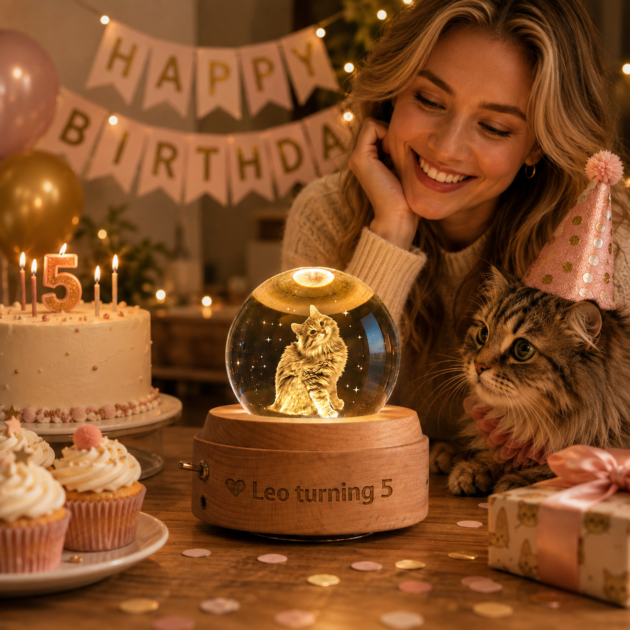 Pawsiebox "Aria" Personalized 3D Laser Engraved Crystal Ball