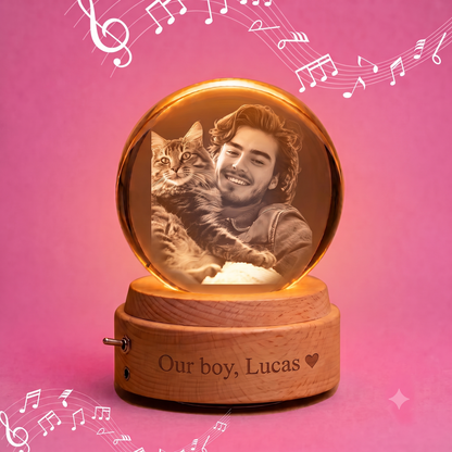 Pawsiebox "Aria" Personalized 3D Laser Engraved Crystal Ball