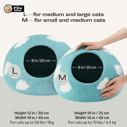 PawsieBox "Nimbus" Wool Felt Cat Cave