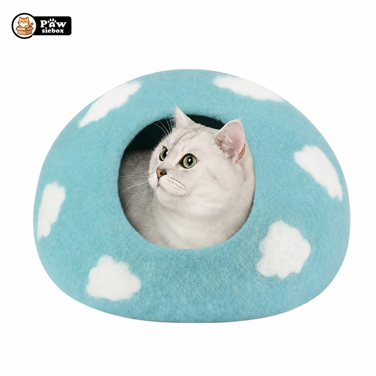 PawsieBox "Nimbus" Wool Felt Cat Cave