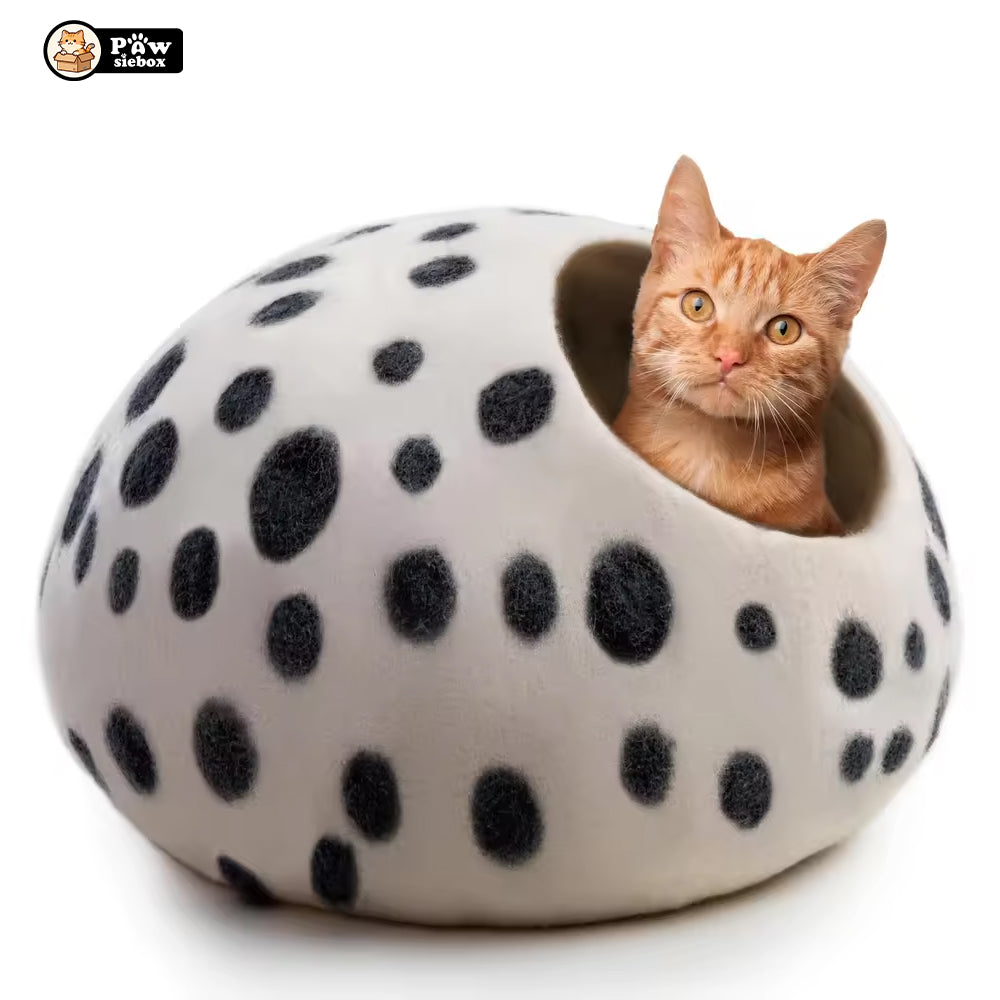 PawsieBox "Nimbus" Wool Felt Cat Cave