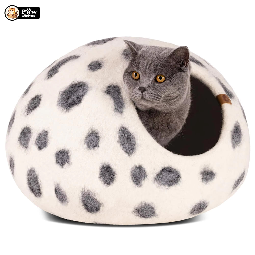 PawsieBox "Nimbus" Wool Felt Cat Cave