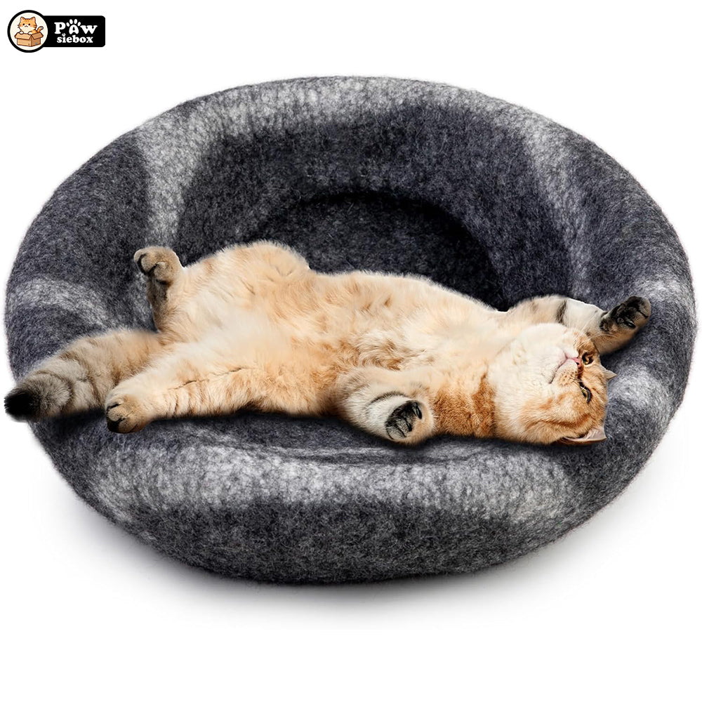 PawsieBox "Nimbus" Wool Felt Cat Cave