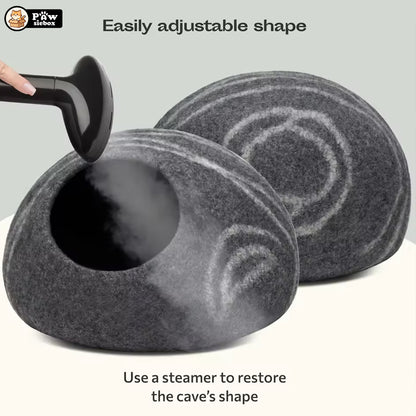 PawsieBox "Nimbus" Wool Felt Cat Cave