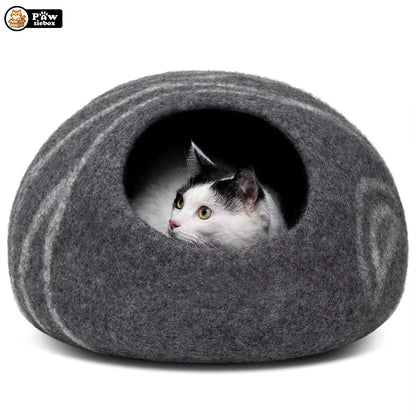 PawsieBox "Nimbus" Wool Felt Cat Cave