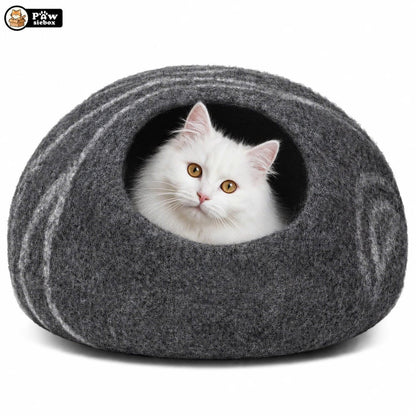 PawsieBox "Nimbus" Wool Felt Cat Cave