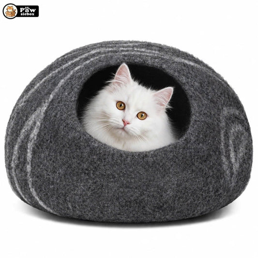 PawsieBox "Nimbus" Wool Felt Cat Cave