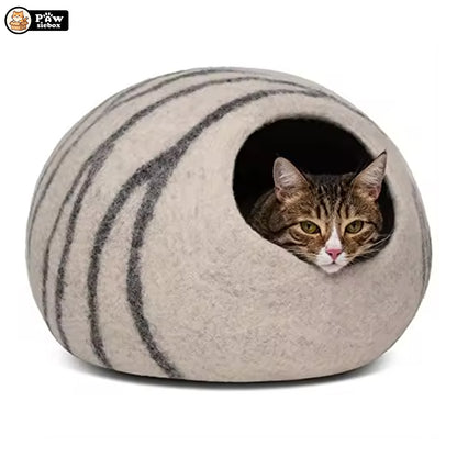 PawsieBox "Nimbus" Wool Felt Cat Cave