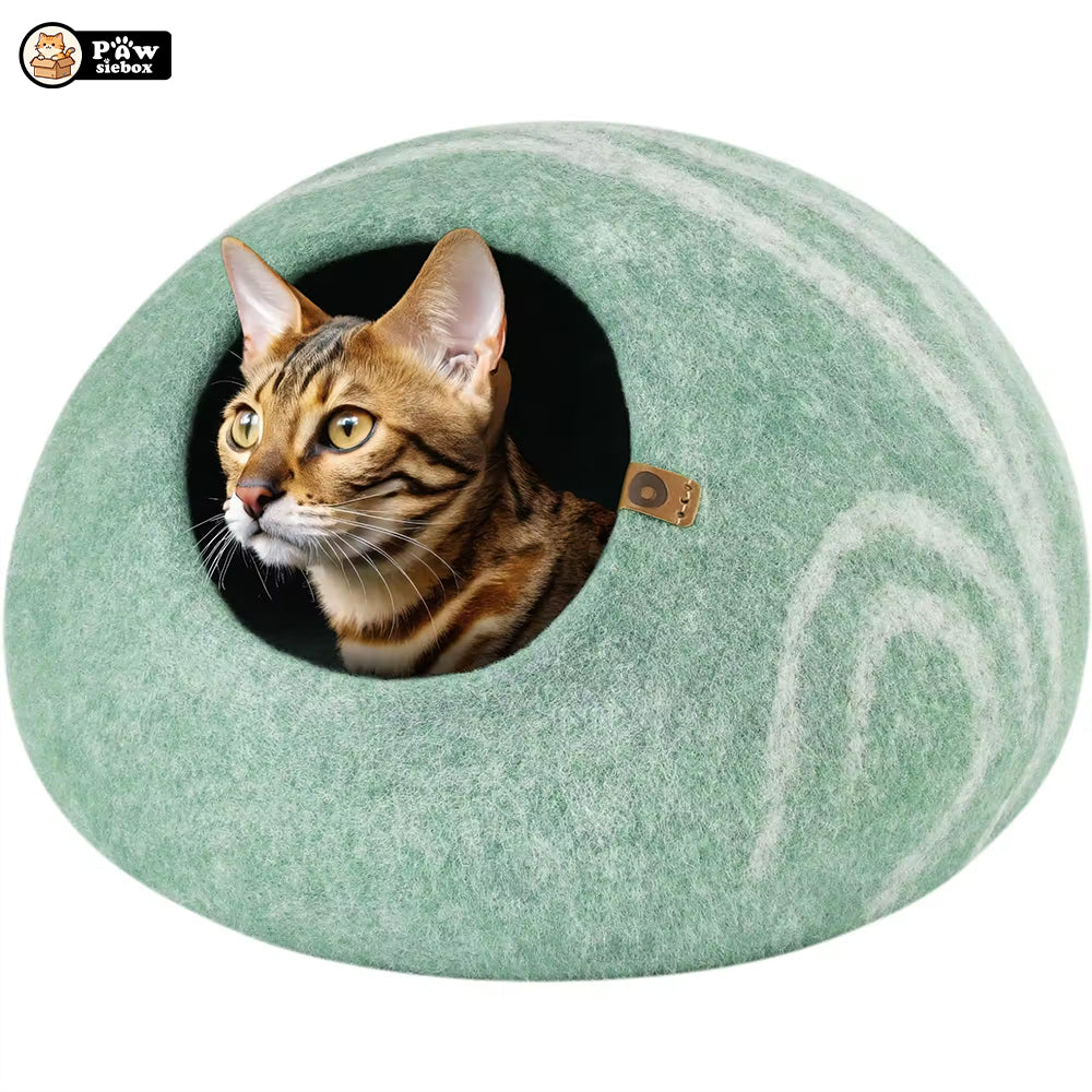 PawsieBox "Nimbus" Wool Felt Cat Cave