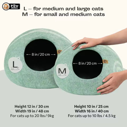 PawsieBox "Nimbus" Wool Felt Cat Cave