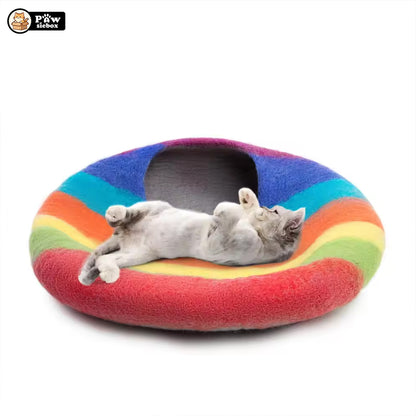 PawsieBox "Nimbus" Wool Felt Cat Cave