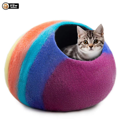 PawsieBox "Nimbus" Wool Felt Cat Cave
