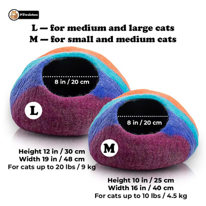 PawsieBox "Nimbus" Wool Felt Cat Cave