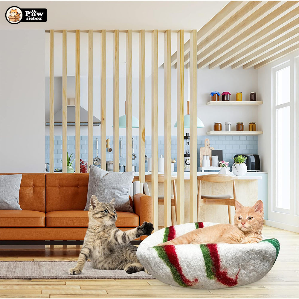 PawsieBox "Nimbus" Wool Felt Cat Cave