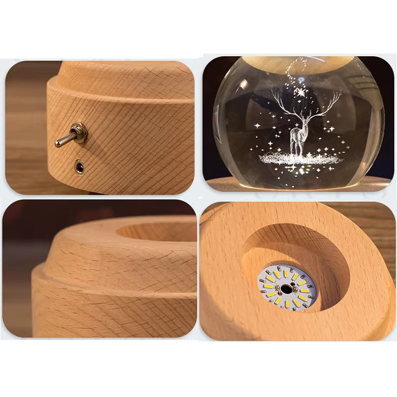 Pawsiebox "Aria" Personalized 3D Laser Engraved Crystal Ball