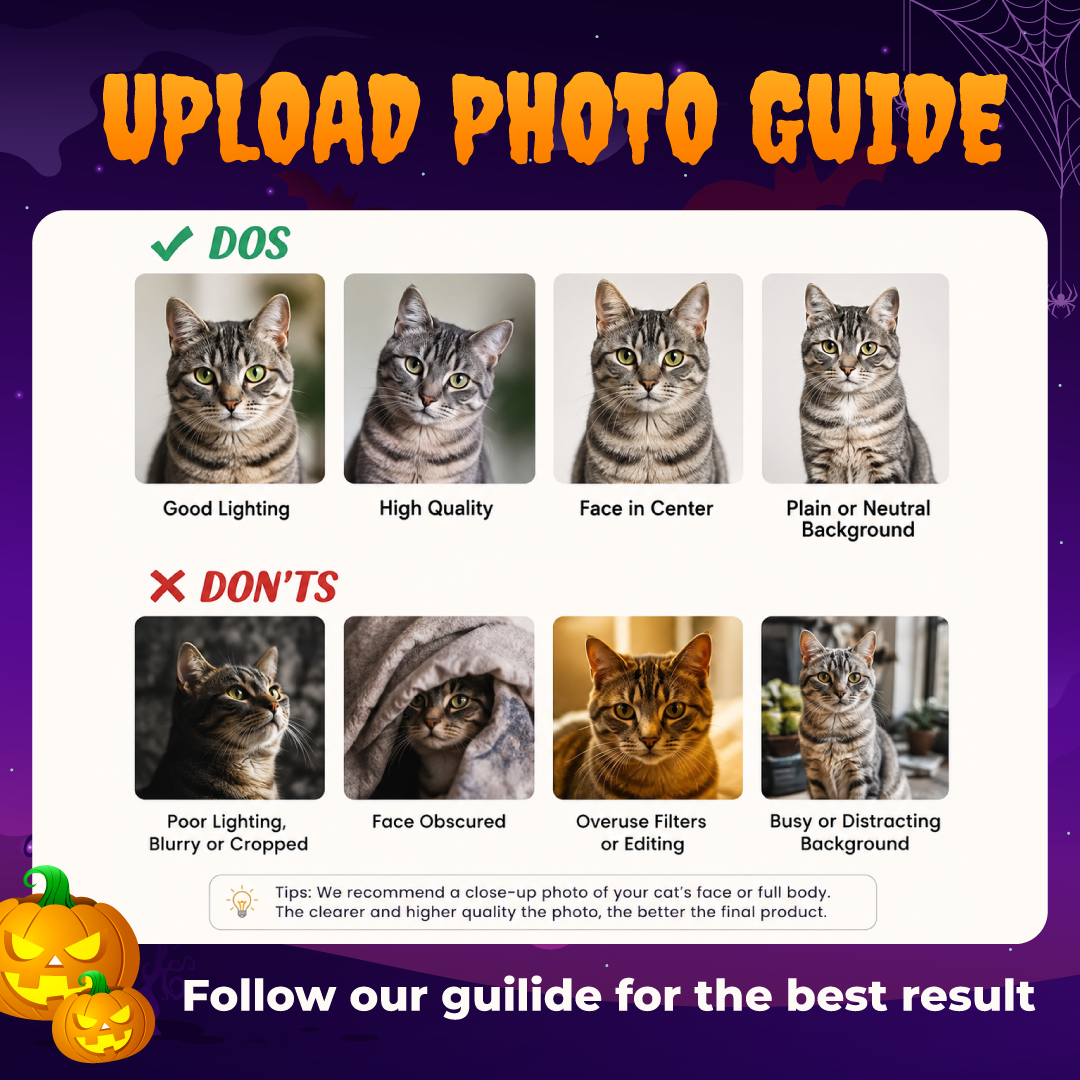 Halloween Costume 2026 Personalized Cat Photo Pillow