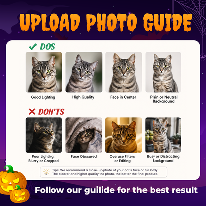 Halloween Costume 2026 Personalized Cat Photo Pillow