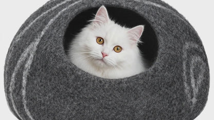 PawsieBox "Nimbus" Wool Felt Cat Cave