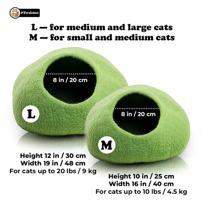 PawsieBox "Nimbus" Wool Felt Cat Cave