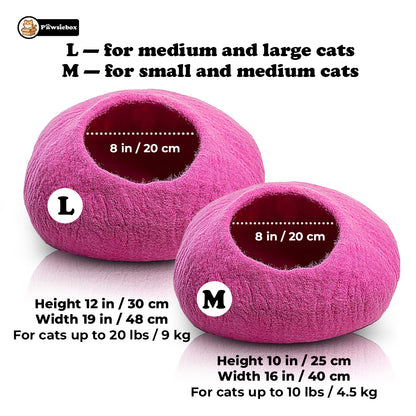 PawsieBox "Nimbus" Wool Felt Cat Cave