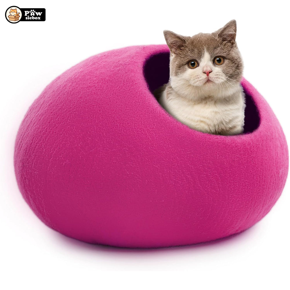 PawsieBox "Nimbus" Wool Felt Cat Cave