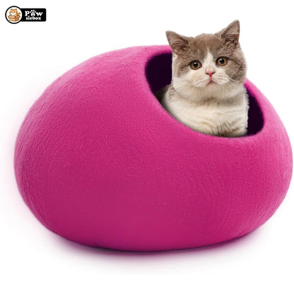 PawsieBox "Nimbus" Wool Felt Cat Cave