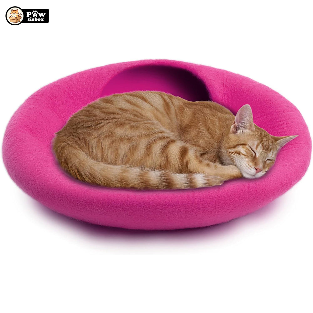 PawsieBox "Nimbus" Wool Felt Cat Cave